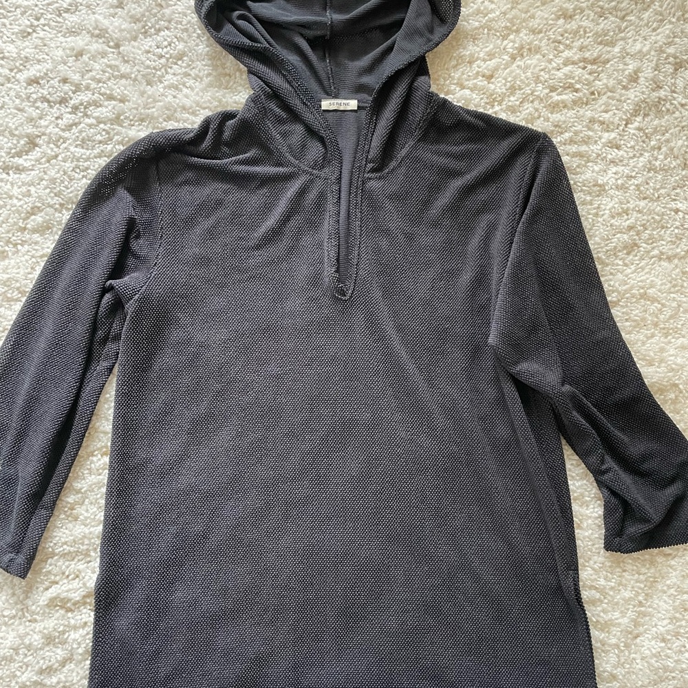 Serene beach cover up. Black hooded  size M. See measurements